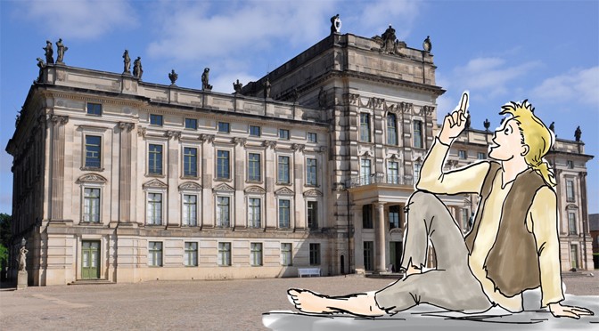 Johann vor dem Schloss