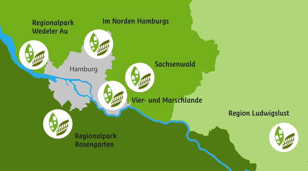 Gebiete der EntdeckerRouten in der Metropolregion Hamburg